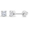 14k White Gold Toddler Girls 3mm Clear Cubic Zirconia Prong
