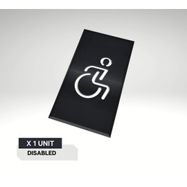 DOJA Barcelona | Toilette Gäste WC Schild Aufkleber | Behinderten | Farbe Schwarz | 100mm Ø | Selbstklebend WC Tuerschild Toilettenschild Toiletten Aufkleber