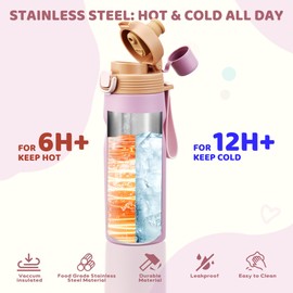 MAISON HUIS Kids Water Bottles 2 Pack, 18/8 Stainless Steel Vacuum Leak Proof Straw Cup with 21oz Tritan Sport Bottle, Kids Water Bottle for School, Gifts for Boys and Girls
