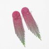 Pink Rhinestone Drop Earrings for Women Sparkly Long Tassel Earrings