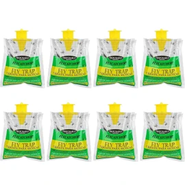 Fly Traps 8 Pack Outdoor Hanging, Disposable Flies Trap Bag Catcher Flying Insect Trap for Outdoor Family Farm Park Orchard Garden Patio