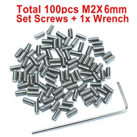 ZDingTech 100pcs M2 X 6mm 304 Set Screws Stainless Steel 2mm x 6mm Set Screws Hex Allen Head Hex Hexagon Socket Set Screws with 0.9mm Allen Wrench,2mm Set Screw hex Allen Head Socket Set Screws
