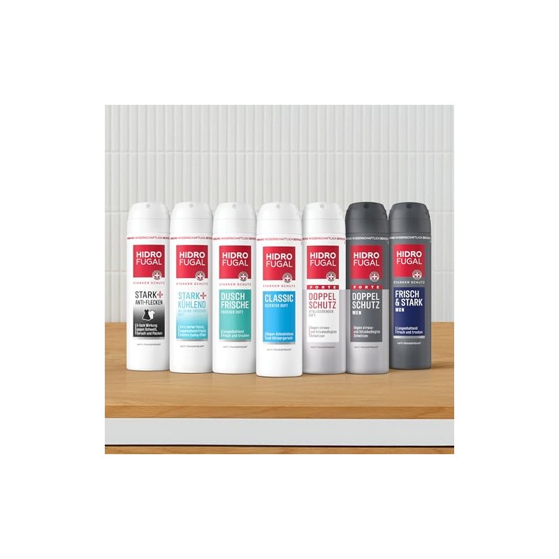 Hidrofugal STARK + ANTI-FLECKEN Spray, starker Antitranspirant Schutz gegen Schweiß,