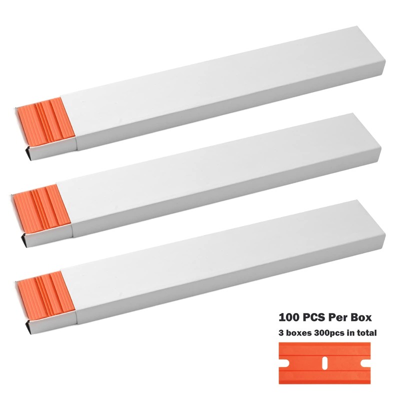 NEWISHTOOL Plastic Scraper With 300 PCS Double Edged Replacement Blades