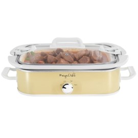 N/A Megachef 3.5 Quart Casserole Slow Cooker With 3 Temperature Settings In Cream