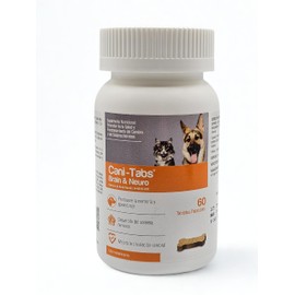petmedica Cani-Tabs Brain  Neuro  Suplemento para Salud Cerebral y Sistema Nervioso  Perros y Gatos  60 Tabletas  con Ginkgo Biloba, Lisina,...       