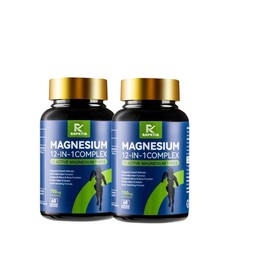 12 Essential Magnesium Complex 700mg, Support Better Sleep & Stress Relief, Heart & Bone Support, High Absorption Formula, Chrono‑Mag Technology for better absorption,60 Capsules:_2 bottles (4 Months Servings)
