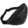 Quality Mens Ladies Black LEATHER Waist BUMBAG by OAKRIDGE Fanny