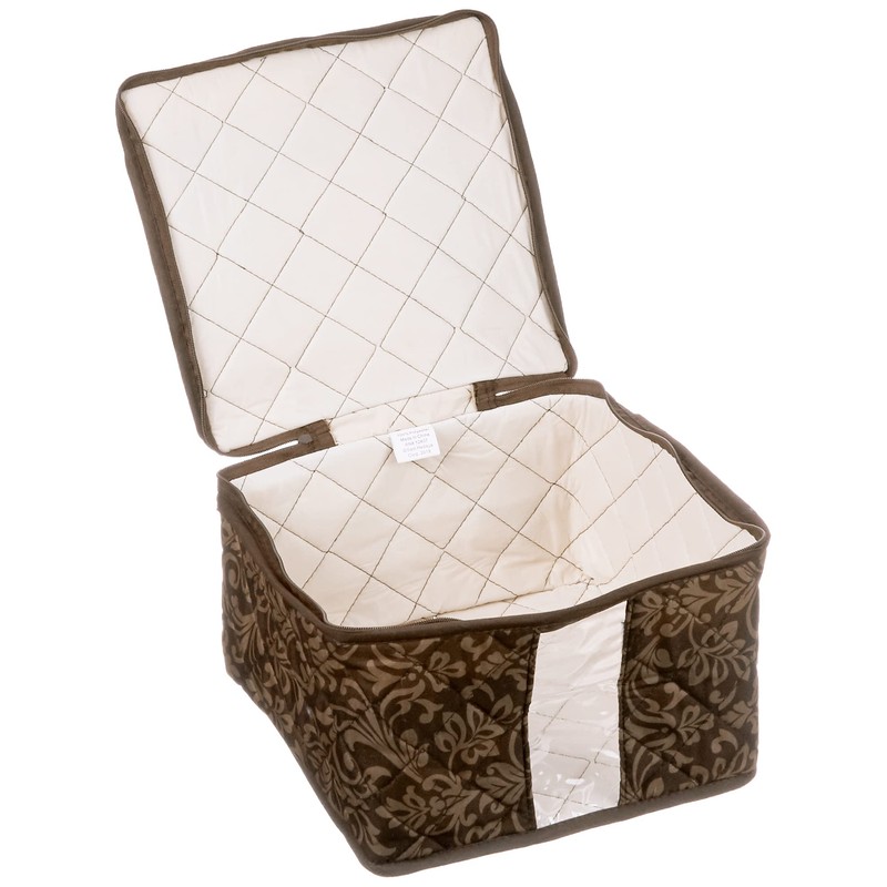 8-Piece Storage Containers Set – China, Brown, Quilted, Stackable Dish