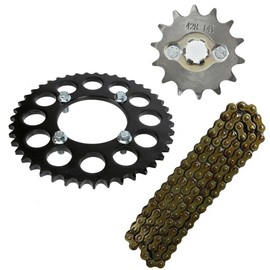 ICONSPORTSS 428 43T 76mm Rear Sprocket & 428 108 Links Chain & 428 14T 17mm Front Engine Sprocket for Pit Dirt Bikes ATV 50cc 70cc 110cc 125cc 140cc 160cc SSR CRF50 CRF70 XR50 Apollo Taotao