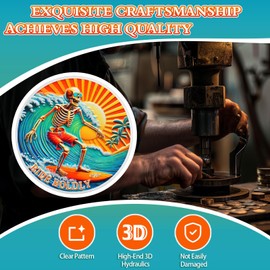 Surfing Skeleton Sobriety Coin, Ride Boldly AA NA Medallion - Addiction Recovery Affirmation Coin - Sobriety Gifts for Women Men - Non-Religious Design