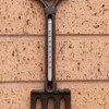 Cast Iron Wall Mounted Fork Outdoor Garden Tool Thermometer Decoration