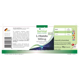 Fairvital L-Histidine Capsules 500 mg – High Dose – Vegan – 90 Capsules – Amino Acid