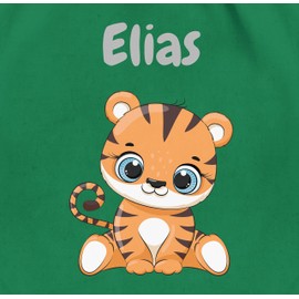 Geschenk mit Namen personalisiert by Shirtracer - Gym Bag Backpack - Animals - Cute Tiger Tigers Wild Cat, 08 Green