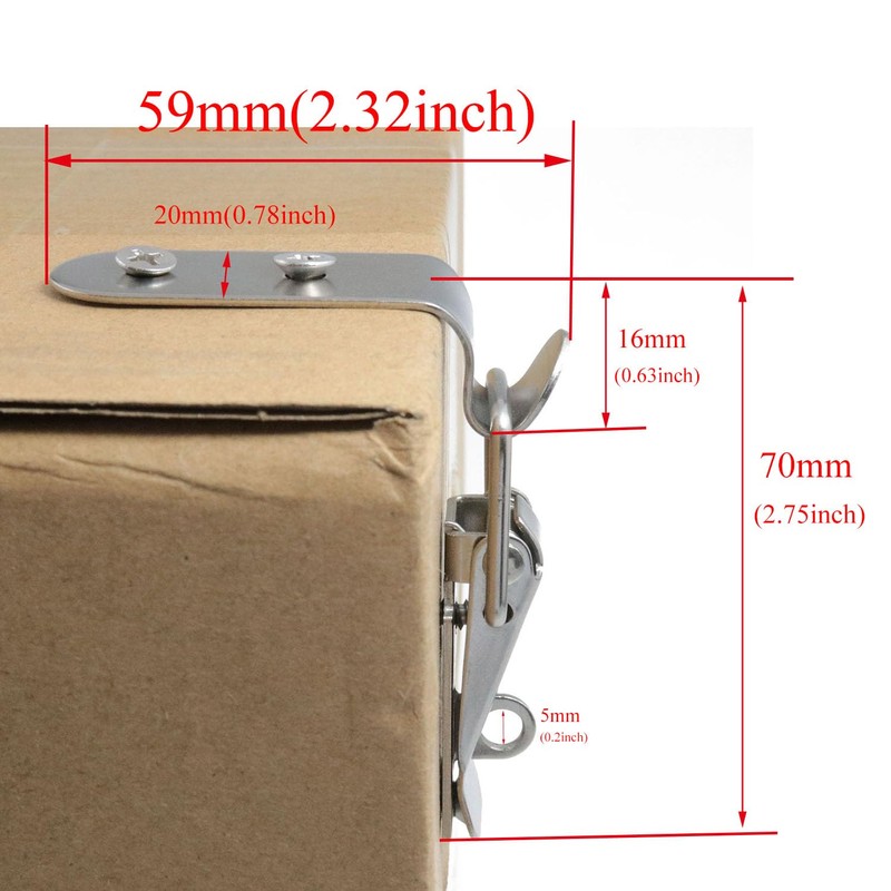 yukata Stainless Steel 90-Degree Latch Tool Box Latch Toggle Latch