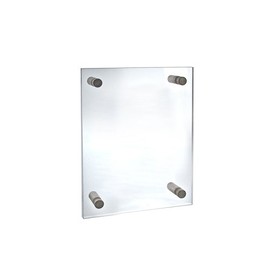 Azar Displays 105514 Floating Acrylic Wall Frame with Silver Stand Off Caps: 8.5" x 11" Graphic Size. Overall Frame Size: 12.5" x 15", Clear