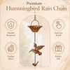 Humming Bird Rain Chain for Gutters, 8.5ft Hummingbird & Lotus