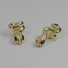 Rhinestone clip on ear pads, elegant zirconia decorative headphone accessories, detachable and exquisite DIY decorative golden snake style