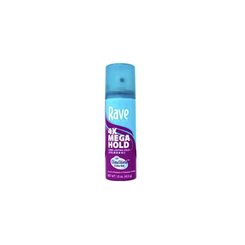 6 Pack Rave 4X Mega Hairspray 1.5 Ounce