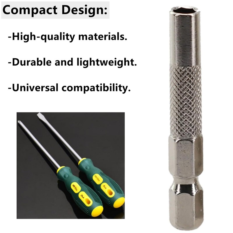 2 Pcs Screwdriver Adapter, 1/4 to 4mm Insert Bit Adapter,
