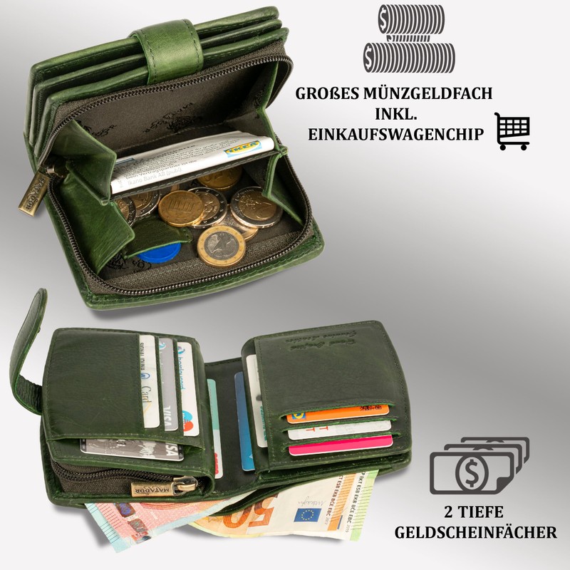MATADOR 3622 Women's Genuine Leather Wallet RFID Protection Wallet Many
