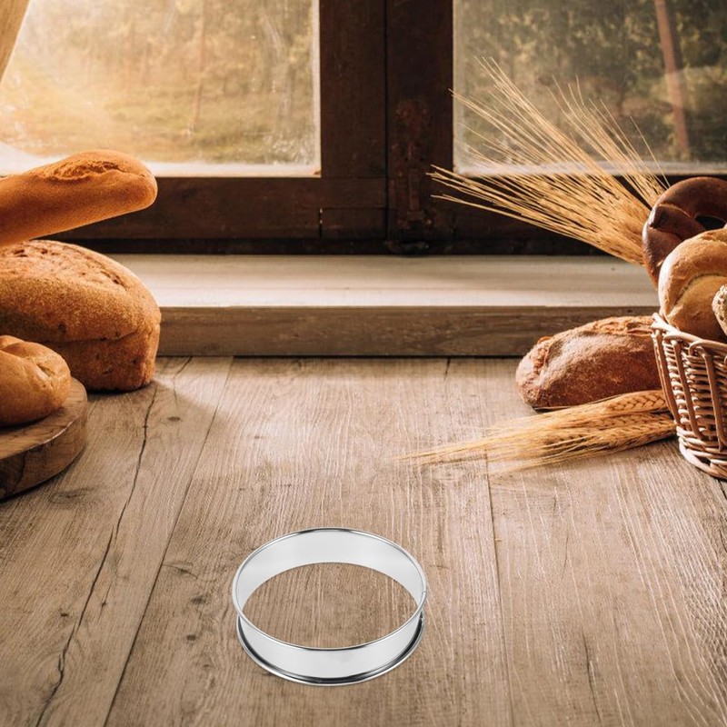 BESTOYARD 4Pcs Stainless Steel Pancake Rings - 10Cm Double Rolled