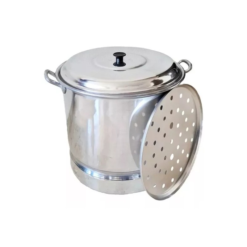 VAP2000 1 Olla Vaporera Tamalera 50 Litros Con Tapa Y
