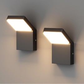 irotine 24W LED Outdoor Wall Lights Set of 2, 3000K 1300LM Modern LED Wall Porch Light, Exterior Outdoor Wall Outdoor Lamp Black,IP65 Rainproof Wall Light for Corridor Balcony Garage Garden