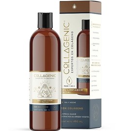 COLLAGENIC Gel Limpiador Facial 480ml Acido Hialuronico, Colageno, Niacinamida, Vitamina C, Vitamina E y Extracto de Rosas - Limpiador Hidratante Sust