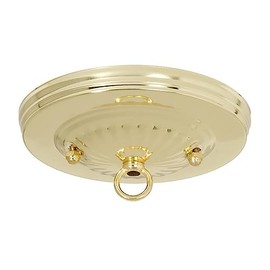 B&P Lamp® Brass Plated Steel Ceiling Light Canopy Plate Kit, 5-1/8 Inch Diameter