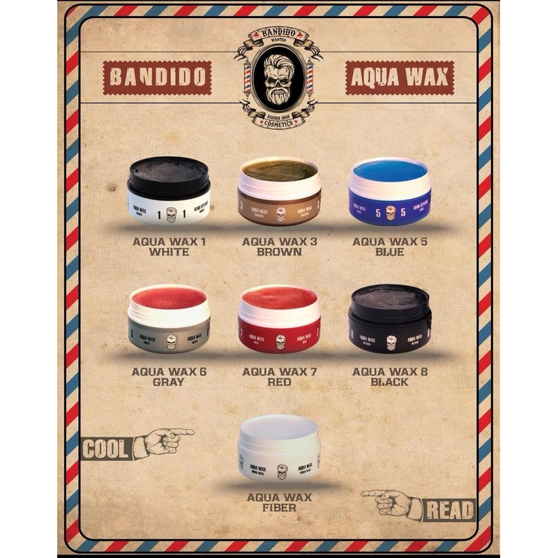 3 x Bandido Hair Wax Brown Hair Wax Aqua Ultra