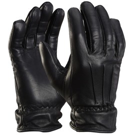 PzFst 8780 Police Premium Gloves with 360 Degree Cut Protection / Cut Resistant All-Round with Spectra® / Security Tactical Access Glove Finger Glove Smooth Leather, black, l