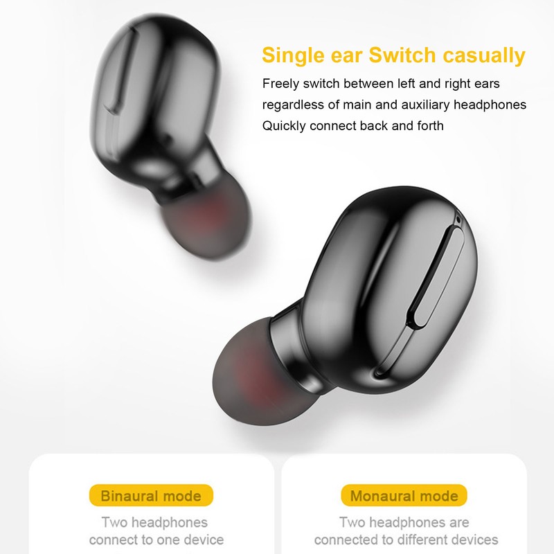 Bluetooth Headphones Multifunction Stereo Sound True Wireless Earbuds with Charging