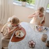 mushie Silikon-Tischset für Kinder | BPA-freies rutschfestes Design (rosa Blumen)