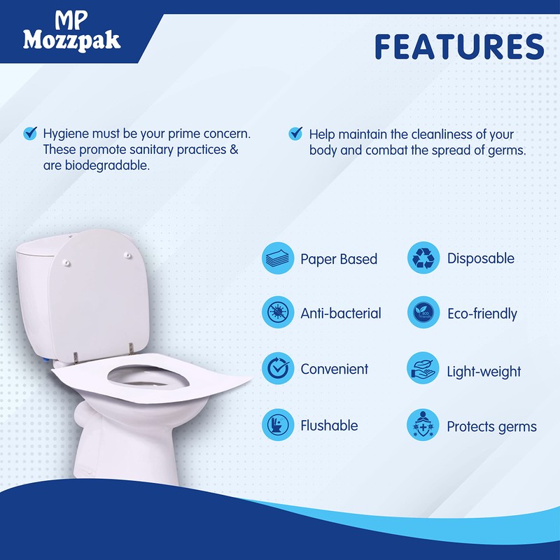 MP MOZZPAK Toilet Seat Covers Disposable (100 Pcs) - XL