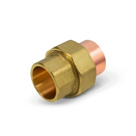 Everflow Supplies CCCU0112-NL 1-1/2" Nominal Size Lead Free Copper Straight Union with Sweat Sockets for Use with 1-5/8" OD Copper Pipe
