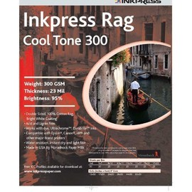 Inkpress PRCT3005750 Fine Art Rag Cool Tone 300 GSM 5in. X 7in. 50 Sheets