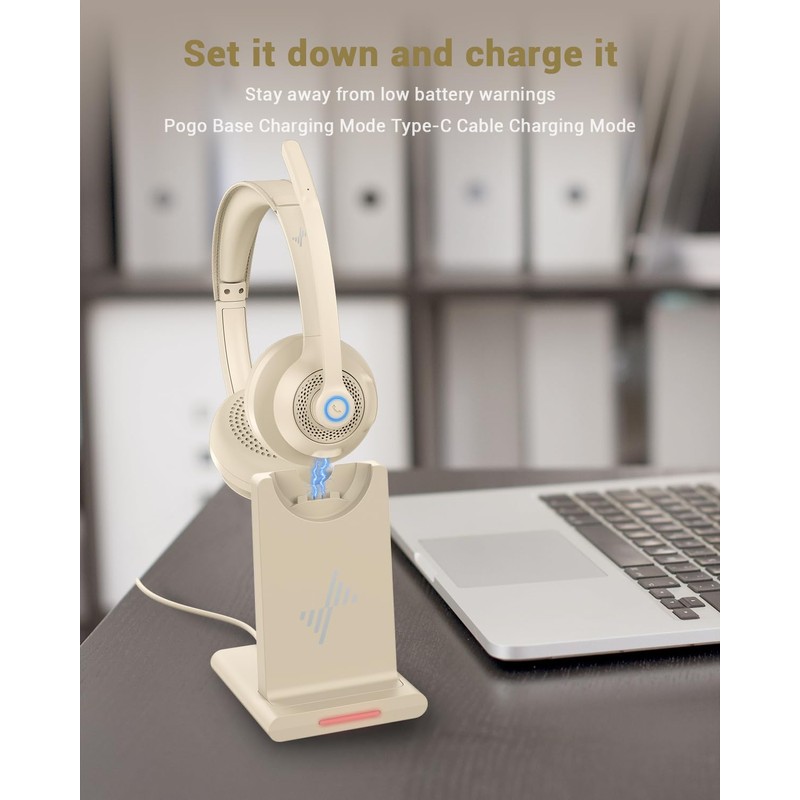 Auriculares inalámbricos con micrófono con cancelación de ruido AI, auriculares