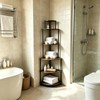FredCache 6 Tier Corner Shelf Stand, Corner Bookshelf, Wood Storage