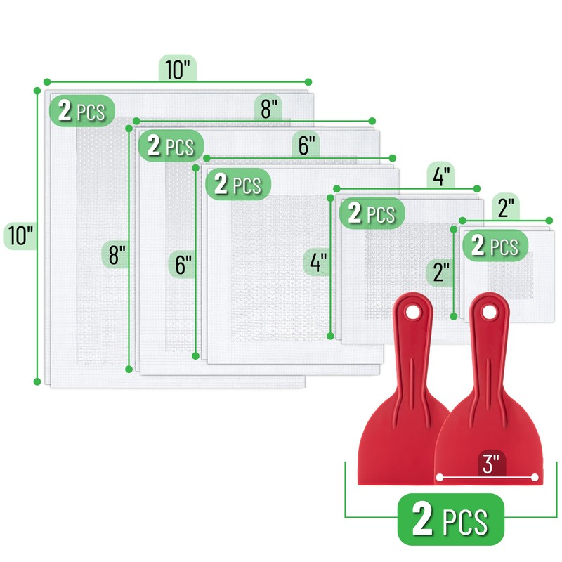 Bates- Drywall Repair Kit, 12 pcs, 2/4/6/8/10 inch, Dry Wall
