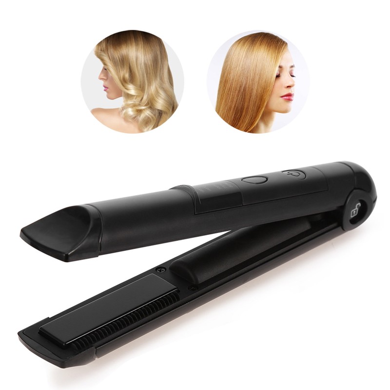 Mini Rechargeable Cordless Hair Curler & Straightener Hair Ironing Device