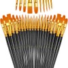 Paint Brushes Set, 5 Pack 50 Pcs Round-Pointed Tip Paintbrushes
