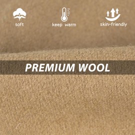 GADIEMKENSD Winter Bucket Hat - Premium Wool, Packable, Plain Colors, Warm Soft Felt Wool Bucket Hats for Women Men Unisex Casual Outdoor Trip Hiking Fisherman Cap Khaki L