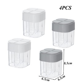 Niaciswe Camping Spice Box 4 in 1 Pack of 4 Spice Dispenser Camping Travel with Lid Clear Spice Boxes with Flip Top Cap Spice Jars 4 in 1 4-in-1 Spice Jars for Travel Home Kitchen Cooking Steak BBQ