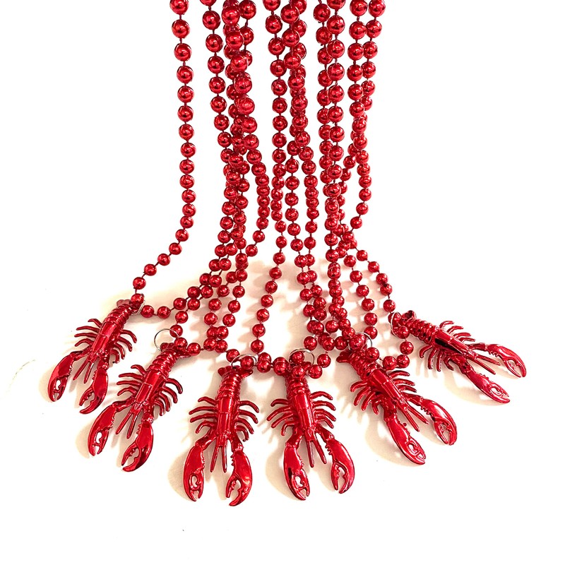 YSPPF 24 Pcs Crawfish Mardi Gras Beads Lobster Beads Parade