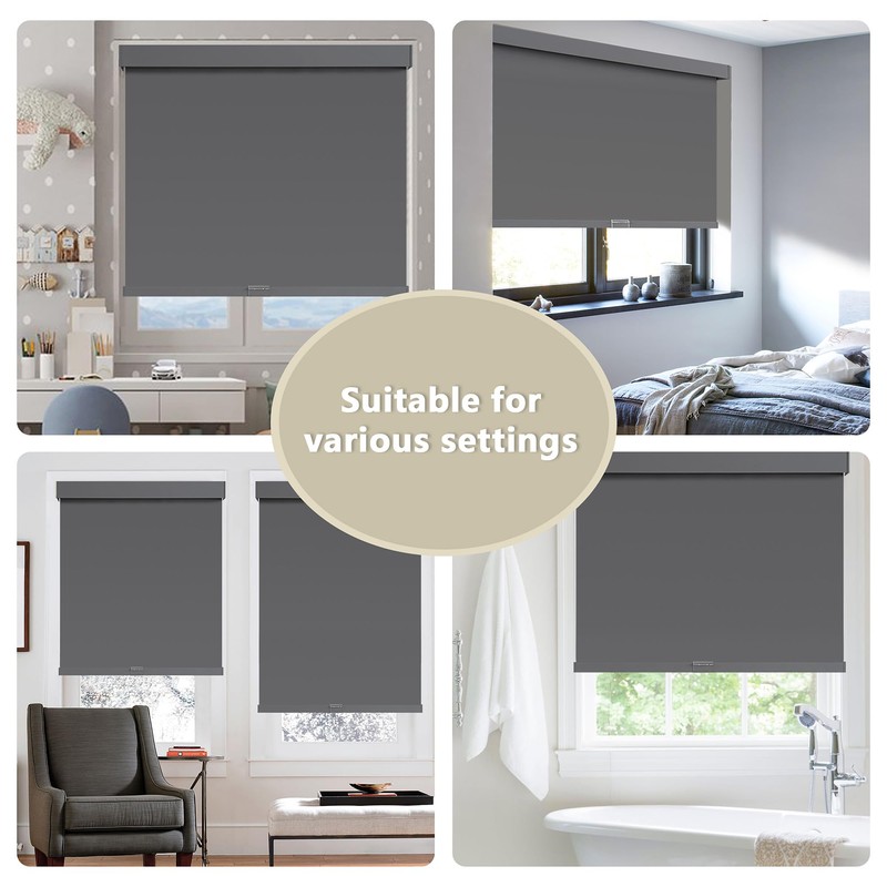 SUNOFF Cordless Blackout Roller Shades Blinds for Windows Free-Stop,Pull Down