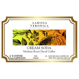 Cream Soda Medium Roast Decaf Coffee (Single Serve K-Cup Pods) (Gourmet, Naturally Flavored, Whole Coffee Beans) (12 pods, ZIN: 572409)