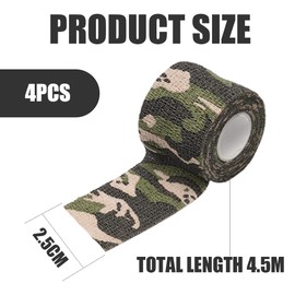 JchEnye Camouflage Fabric Tape, Camouflage Fabric Tape, Camouflage Fabric Tape, Camouflage Waterproof Reusable Photography Equipment, Hunter Fisherman Photographer, 4.5 m, Pack of 4
