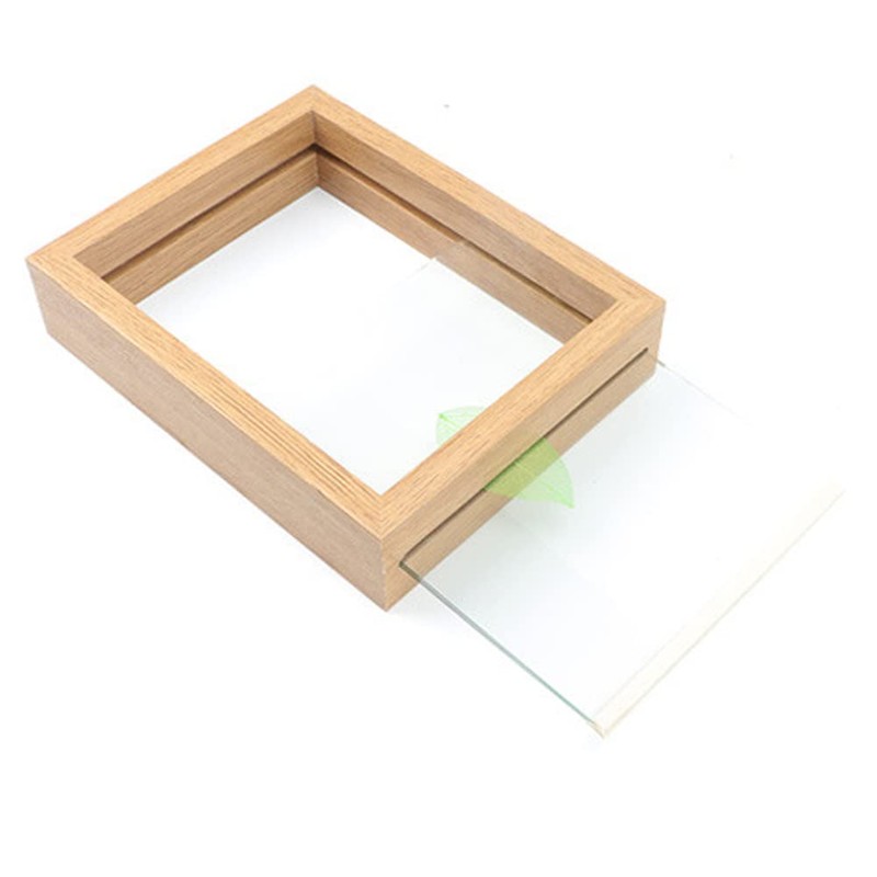 Photo Frame, Postcard Size, Double-Sided, Glass, Antique, Natural, Stylish, Pressed