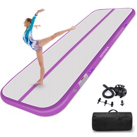 Estgora Gymnastics Mat For Tumbling 6.6ft Tumble Track 4 Inch Thick Inflatable Gymnastic Training Equipment For kids At Home Gym Cheerleading with Electric Pump